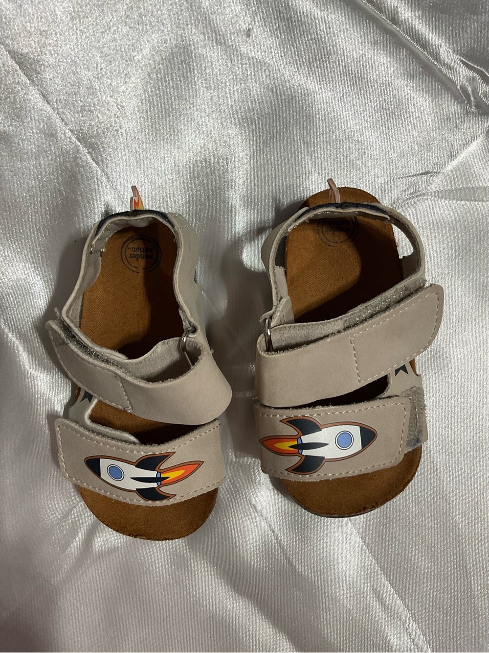 Kids Beige Rocket Sandals - Velcro Toddler Shoes